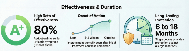 How long does histaglobulin works